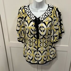 Nanette Lepore Silk Blouse Beaded Collar M